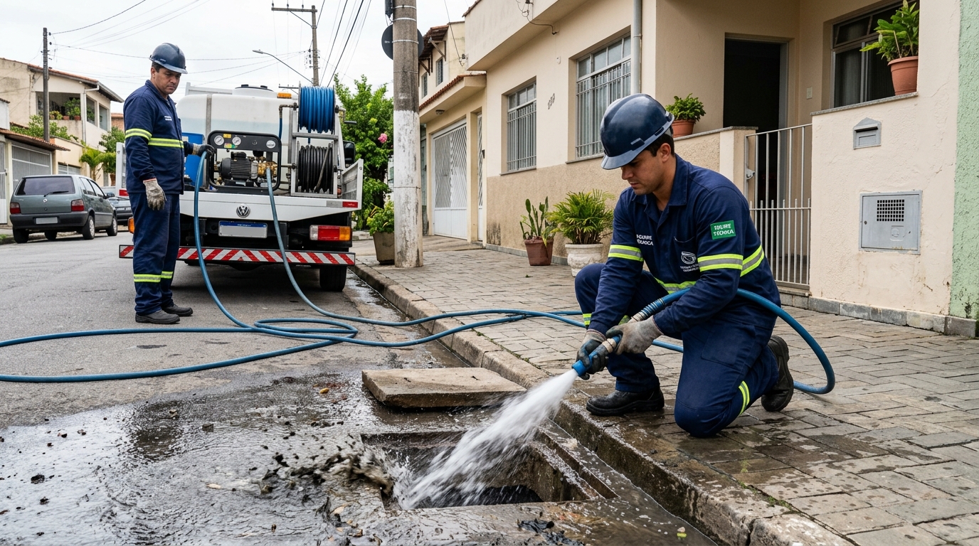 Desentupimento de Bueiro e Galeria Pluvial