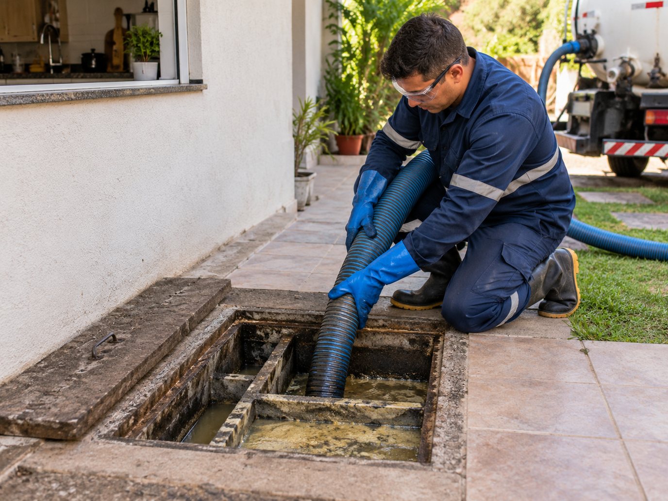 Limpeza de Caixa de Gordura Residencial